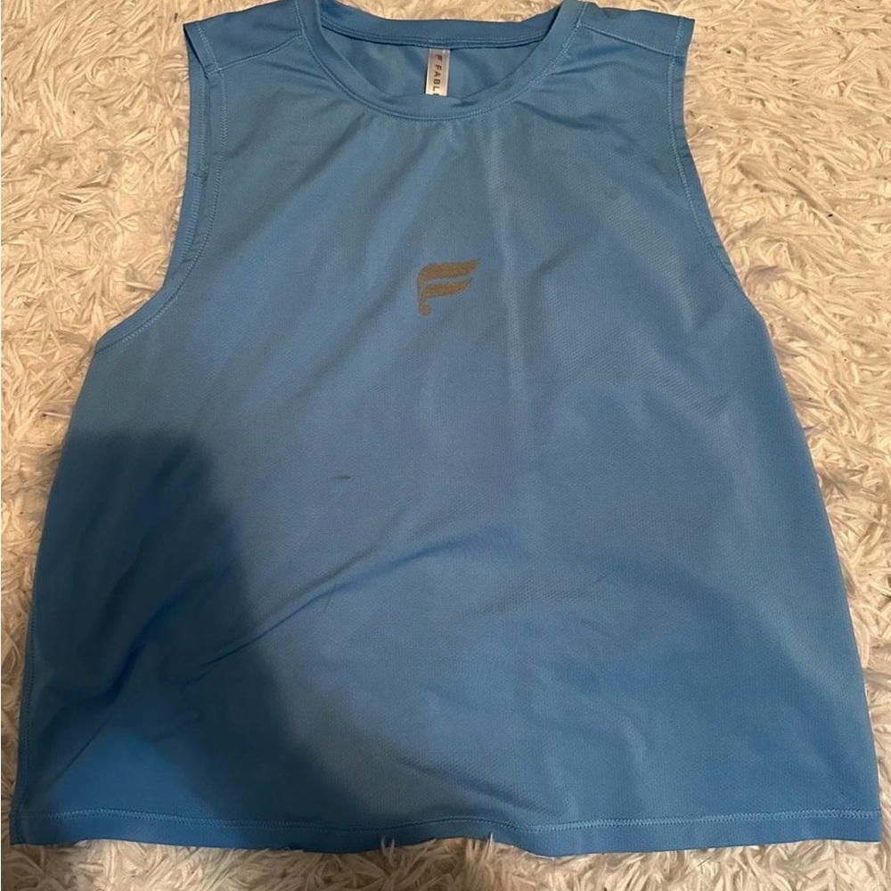 Fabletics Blue Muscle Tee Athletic Tank Top
